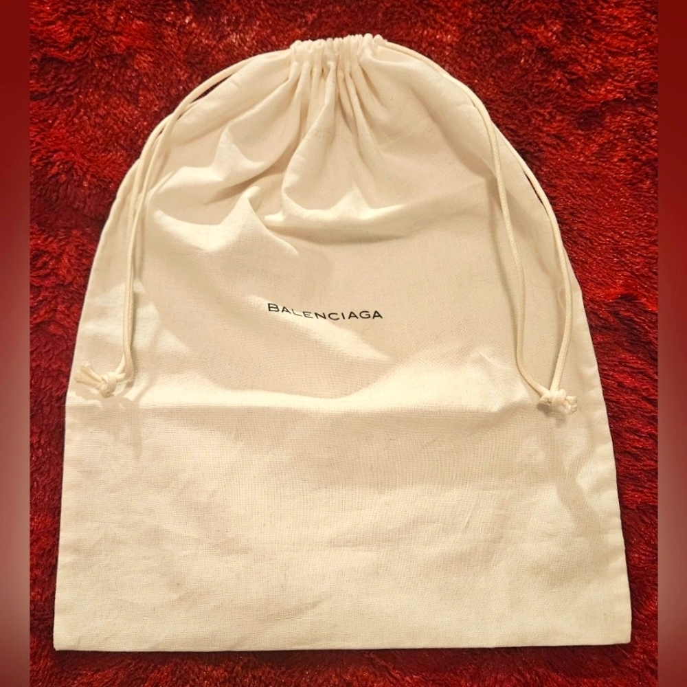 Authentic Balenciaga Large Cream Drawstring Dust Bag Handbag Storage 14" x 11"
